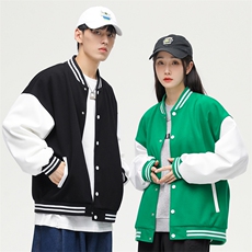 春秋季棒球服外套新款ins潮情侣学生休闲针织夹克A305-DF32-P75，男装夹克，电商B306
