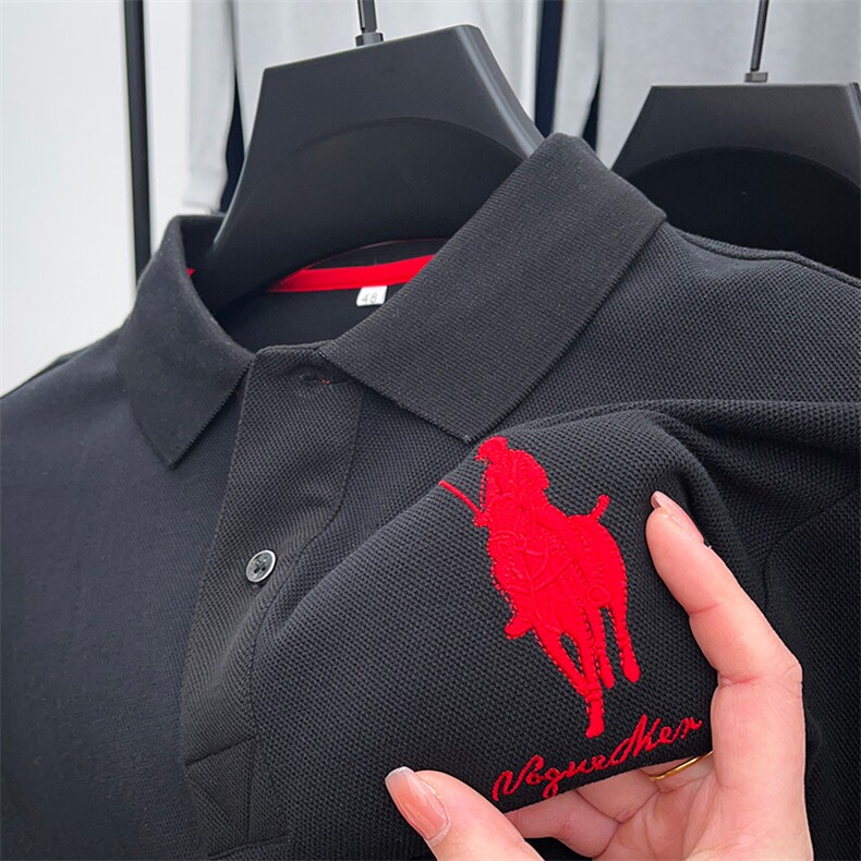 长袖T恤男纯棉翻领polo衫男春秋装上衣纯色中年男装衬衣潮流宽松,男装Polo衫,电商B212（原钱塘6029）