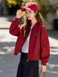 宽松短款棒球服女2026秋季新款小个子显瘦休闲拉链夹克外套图片