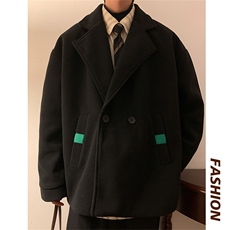 N6138/P85冬款西服双排扣毛呢大衣男宽松大码呢料夹克外套呢子，男装夹克，电商A141