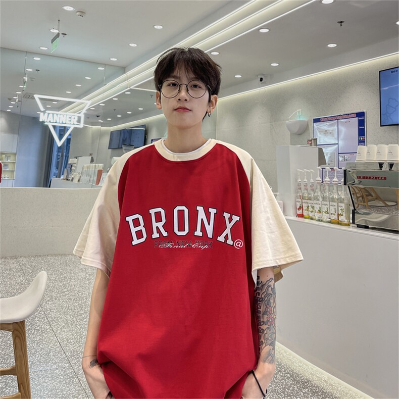 23夏季230g重磅全棉撞色圆领短袖T恤PDT2335-P30控48,男装T恤,电商B370
