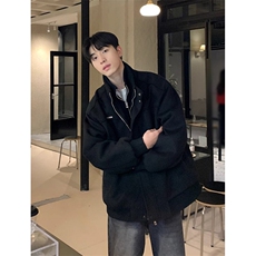 冬季假两件毛呢夹克夹棉男韩版宽松棉服外套保暖上衣M8025，男装夹克，星座1116A（原606A-3）
