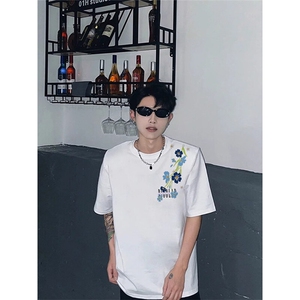 万针全刺绣解构设计260克重磅双纱纯棉高品质美式高街短袖T恤特39图片