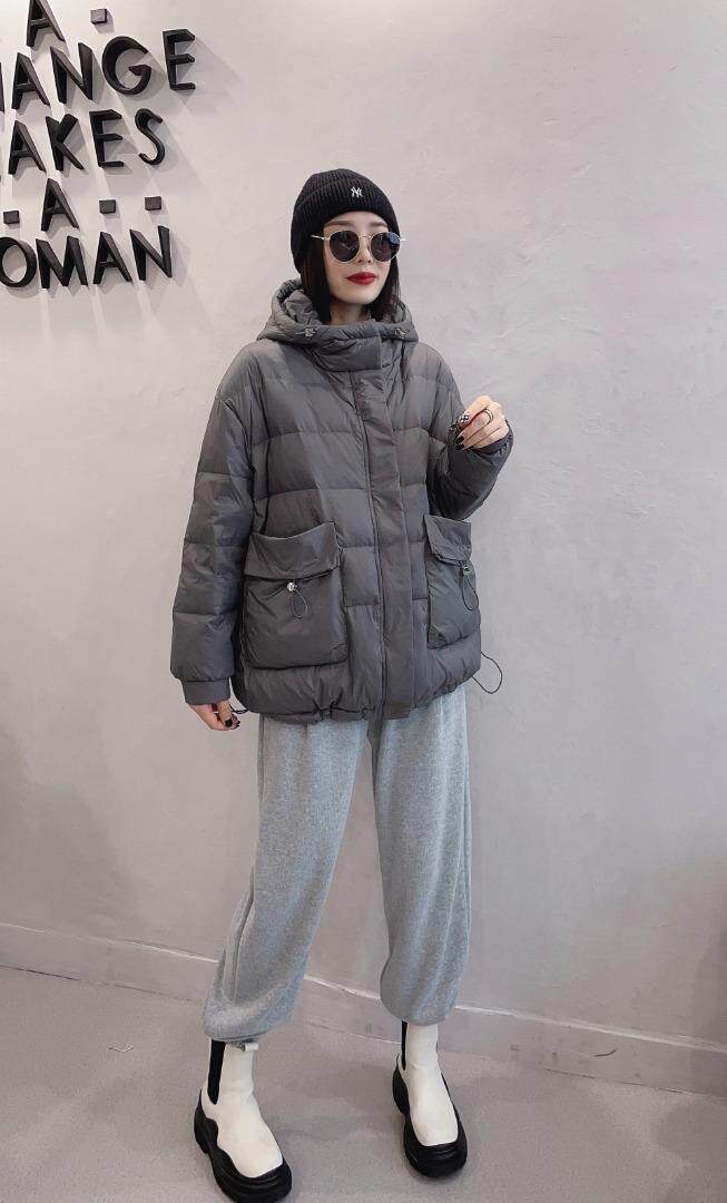 韩版宽松大版羽绒服，女装羽绒服，那简