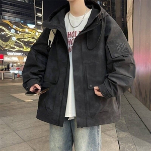 79020-P100春季休闲时尚连帽夹克男长袖工装外套图片