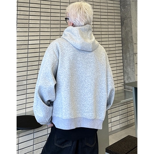 美式设计感连帽夹克男秋季高街百搭开衫卫衣潮牌纯色JK609-P78图片