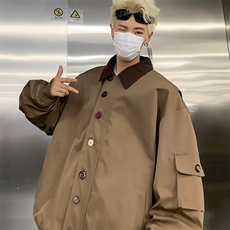 工装夹克外套高级感春秋男新款宽松百搭小众休闲上衣潮HY196/P68，男装夹克，星座506