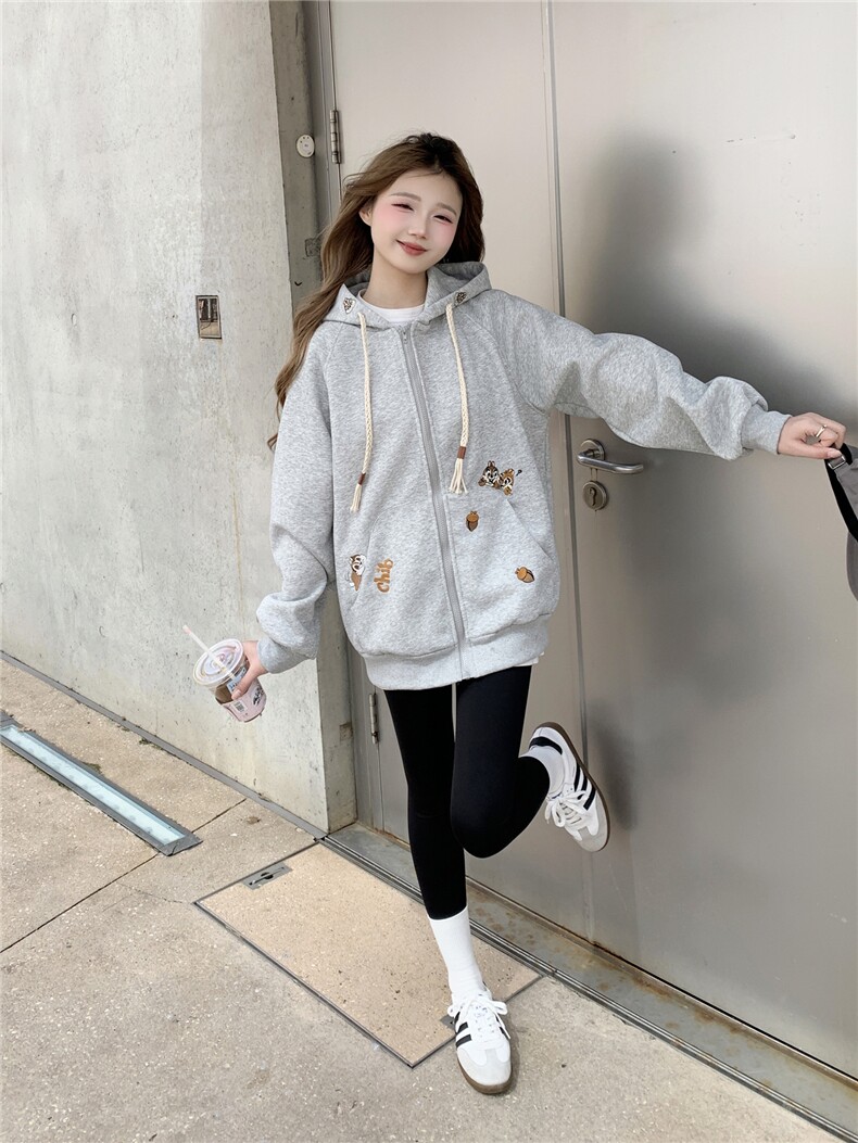 现货2026春秋季连帽外套女针织撞色可爱风学生休闲百搭外,女装卫衣/绒衫,网红馆