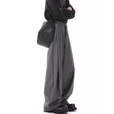 春秋美式高街休闲裤男女垂感阔腿西裤长裤纯色西装裤宽松直筒裤子，男装西服套装，电商A443