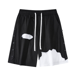 8XL-M 特大码短裤男夏季新款大码vibe破洞拼接高街短裤DK1518P50图片