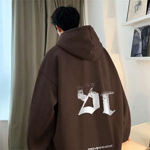 抖音得物供货 可提供视频 秋冬重磅美式宽松连帽卫衣DL1909图片