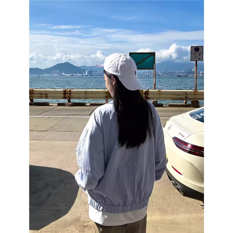 日系廓形细条纹长袖衬衫男女简约风春秋新款cityboy宽松衬衣外套,男装衬衫,星座506A