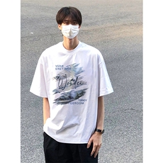 可设48小时发货支持抖音得物来样二开230克重磅美式短袖t恤MT423，男装T恤，电商A486-1