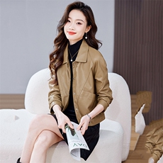皮衣外套女2026年春季新款水洗皮机车服显瘦pu皮夹克韩版短外套潮，女装套装/套裙，江南女神