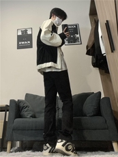 高街美式复古漆点泼墨牛仔裤嘻哈痞帅常规55加绒65，男装牛仔裤，星座310A-4