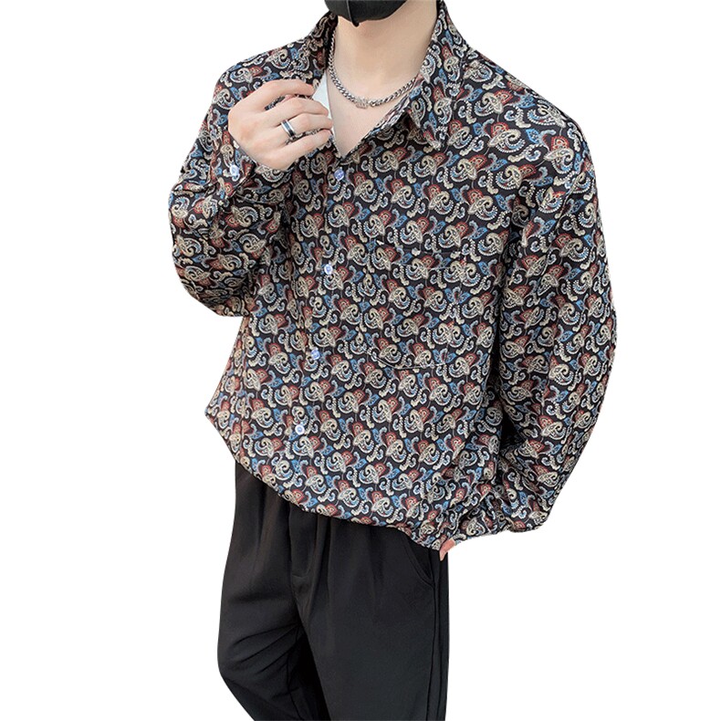 美式高街潮流衬衫潮牌宽松休闲上衣A086-CS2211-P38,男装衬衫,电商基地A086