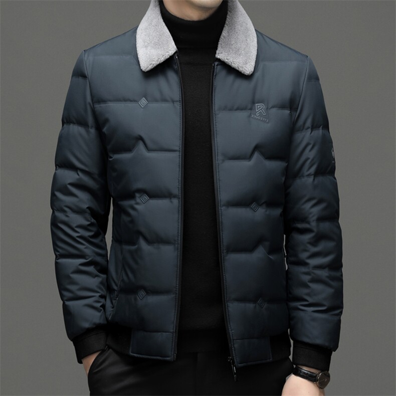 CSYR98213钱塘2020-2冬季厚款商务休闲翻领中年男士羽绒服P225,男装羽绒服,钱塘207-2
