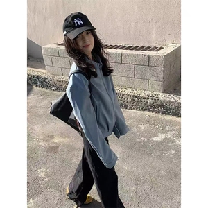 网图~cleanfit冰川蓝春季短款垫肩翻领皮衣夹克外套男JK2577批90图片
