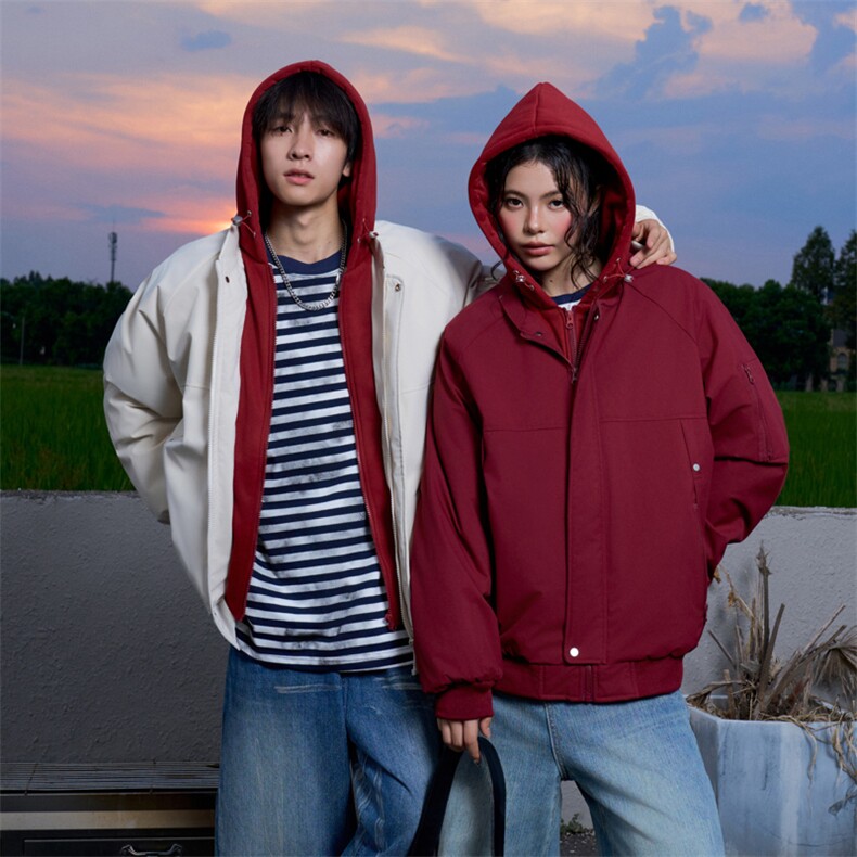 !潮流冬季连帽拉链加绒加厚棉衣情侣撞色棉服外套MY5567-P78,男装棉衣,星座610B-1