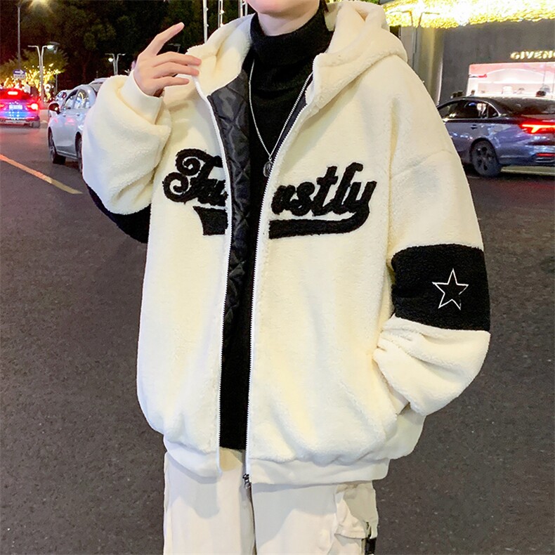 得物冬款加绒加厚棉衣羊羔绒潮外套ins男装MY108P110控价158,男装棉衣,电商A086