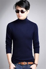 BSS7603男士2023年秋新款加厚长袖高翻领纯羊毛针织衫休闲P138图片