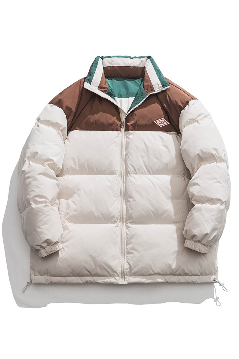 白底新款冬季时尚宽松字母印花潮流棉服外套MY5060特批P95控158,男装棉衣,电商A247-1