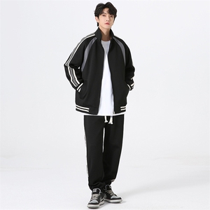 春季现货主推大码立领休闲时尚运动情侣套装男D81P85图片