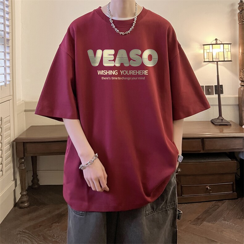 wassupcandy短袖T恤男款夏季oversize衣服美式宽松潮流半袖体恤,男装T恤,电商B371