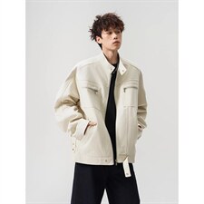 26春装高品质老钱风立领夹克外套男女美式潮牌拉链工装风宽松上衣，男装夹克，电商A486