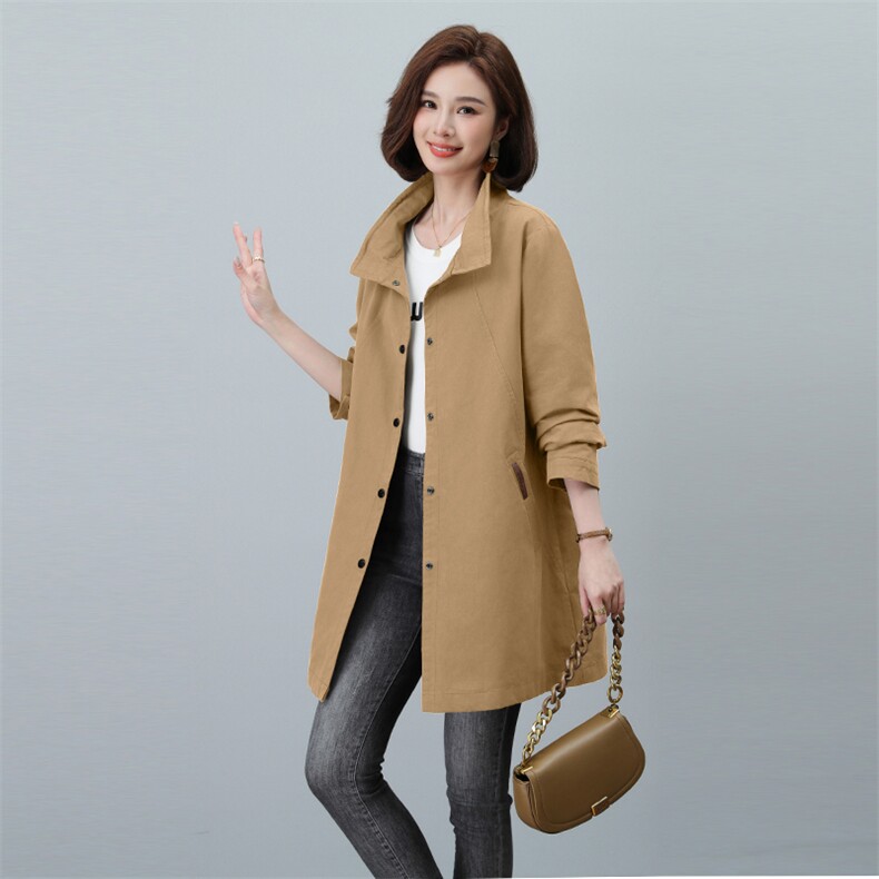2024春季新款女装风衣外套时尚百搭显瘦长袖大衣,女装风衣,秋牧寒烟