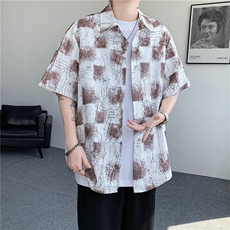 现货在仓！夏季休闲百搭翻领衬衫男抖音得物可送样-EX50556-特P30，男装衬衫，电商A061