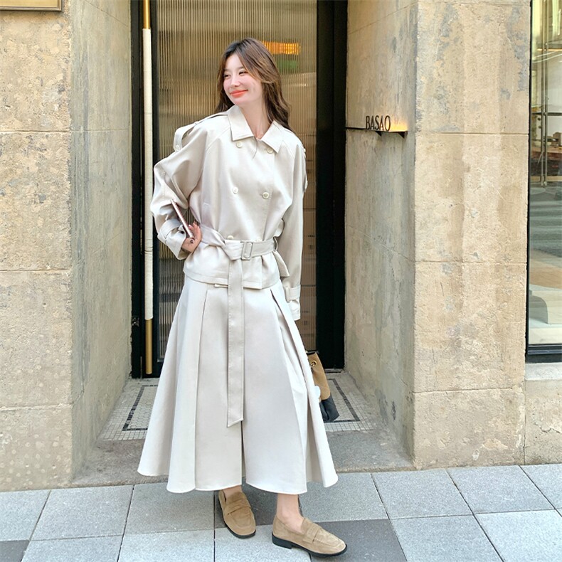 已出货秋新款风衣裙子两件套2C123-1262-P210-K318,女装风衣,2C123
