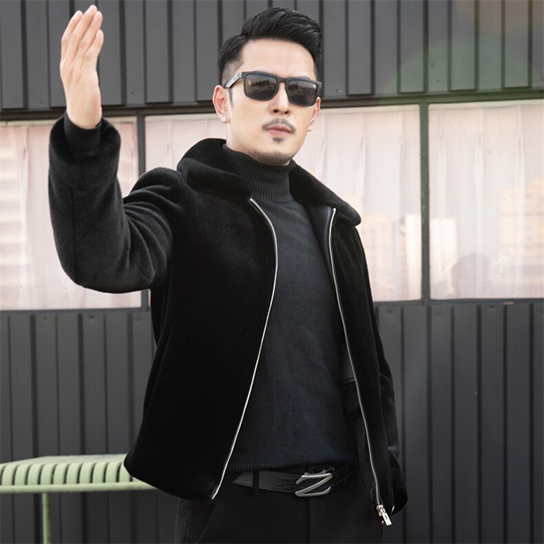 男士外套2023新款毛呢秋冬季男装卡貂绒夹克加厚款中年休闲上衣,男装夹克,电商B212（原钱塘6029）