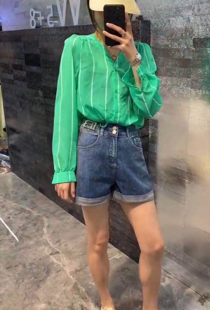 夏季新款V领洋气条纹防晒衣,女装其它,L·H·X