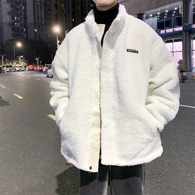 双面穿羊羔绒男秋冬季韩版港风ins宽松加厚衣夹克W2256-P82,男装棉衣,星座512-4