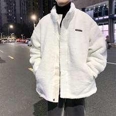 双面穿羊羔绒男秋冬季韩版港风ins宽松加厚衣夹克W2256-P82，男装棉衣，星座512-4