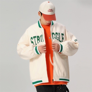 新款棒球服外套男潮牌潮流字母刺绣情侣学生夹克22103-P70控108图片