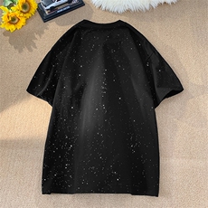 抖音得物超高品质支持退换230克宽松纯棉满天星亮片短袖T恤P17，男装T恤，电商A486