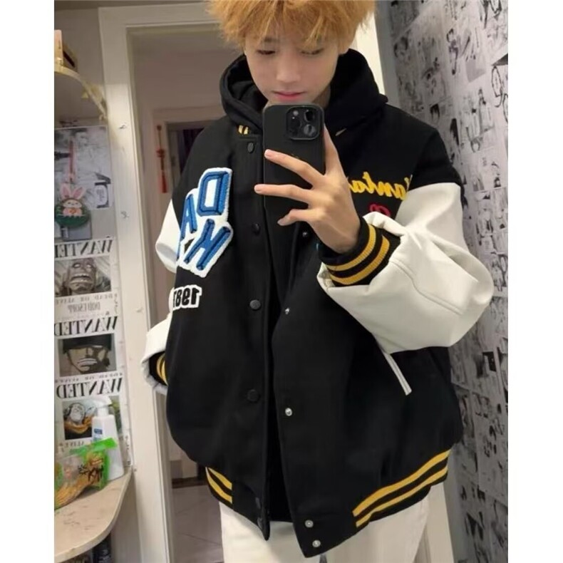 潮牌字母刺绣棒球服外套女春秋季美式高街JK7733,女装短外套,星座208-5