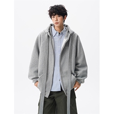 8XL-M朝牌情侣美式绑带设计连帽卫衣宽松开衫外套男女WY35P58，女装短外套，电商D206-1