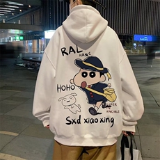 350g华棉潮牌印花连帽卫衣男女休闲春秋宽松时尚上衣5140-P43网图，女装卫衣/绒衫，电商B245