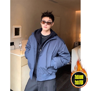 现货冬季美拉德立领飞行夹克廓形高街棒球服加棉加厚棉衣外套图片