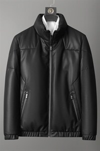 2023新款皮羽绒服男二层绵羊皮鹅绒皮夹克加厚外套韩版皮衣图片
