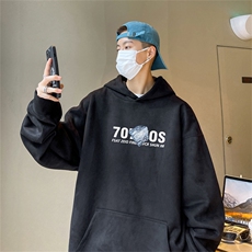 特P43控78秋季360G麂皮绒印花宽松休闲连帽卫衣JWY3260，男装卫衣，电商B370