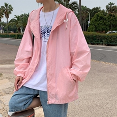 F3043/P45夏季防晒衣连帽纯色薄款外套夹克情侣男女中性风防晒服，男装夹克，电商A141