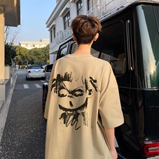 夏季美式高街情侣短袖T恤男潮流半袖宽松体恤大码打底衫D014/P25，男装T恤，电商B209