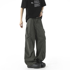 2025日系简约cleanfit垂感伞兵工装裤男欧美风休闲长裤潮239/P58，男装休闲裤，电商B381-2