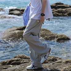 美式工装裤子男款夏季直筒宽松阔腿裤日系复古潮牌系带休闲长裤，男装工装外套，星座410-6（原星座1304-1）