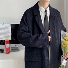 灯芯绒华夫格西装外套男ins港风复古宽松上衣秋款J2055P60，男装西服，星座1116-2
