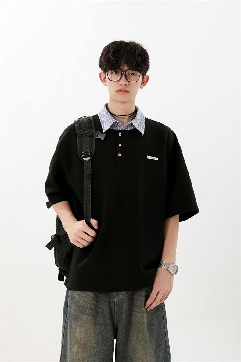 特P50无差价新款时尚夏季假两件潮流POLO衫-POLO02无影墙1,男装Polo衫,电商A003